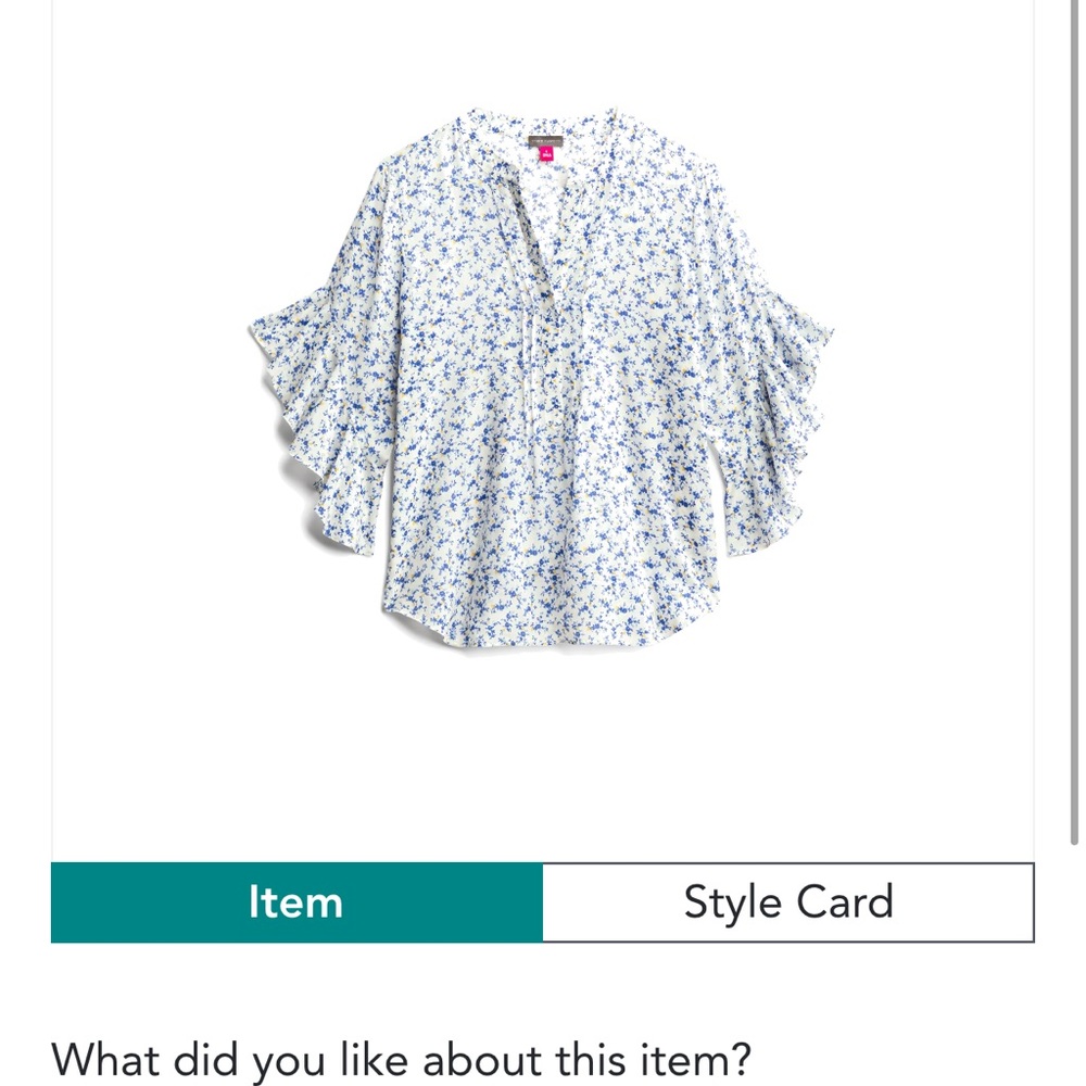 Stitch Fix Vince Camuto ruffle sleeved top. SizeL